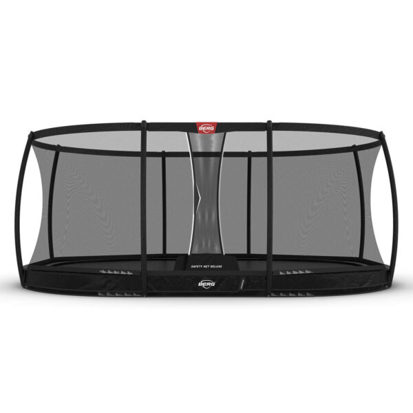 Přízemní trampolína oválného tvaru s ochrannou sítí Deluxe