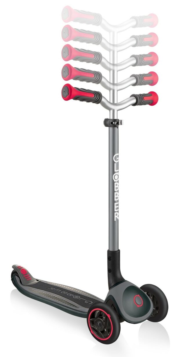 Globber koloběžka MASTER Solid black Wheels Black - Red