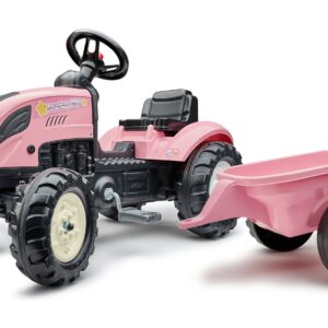 Falk šlapací traktor 2056L s přívěsem Country Star - růžový
